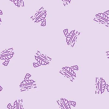 Island volcano line seamless pattern Stock Illustration