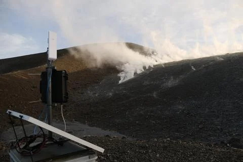 The island of Vulcano during the gas emissions 写真素材