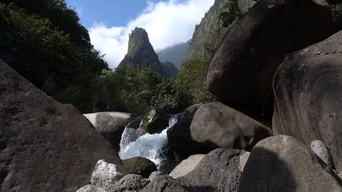 Island Waterfall Landscape Stock Footage 105193185