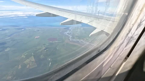Islands from the airplane window. Timelapse. Stock Footage 249250404