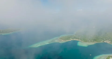 Islands with fogs in Romblon, Philippines. Stock Footage 321912160