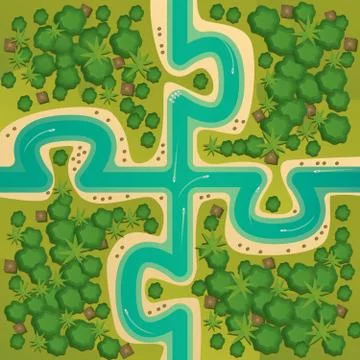 Islands in the form of connecting puzzles Stock Illustration