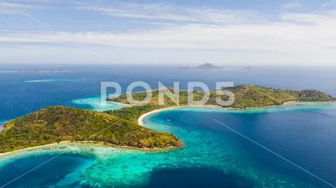 Islands of the Malay Archipelago.Philippine Islands in clear weather. Stock Photos