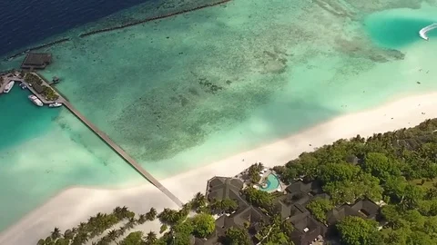 Islands in Maldives from aerial view Stock Footage