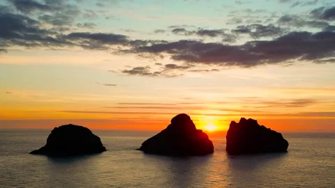Islands in the mountains at sunset view from a drone Stock Footage 256576511