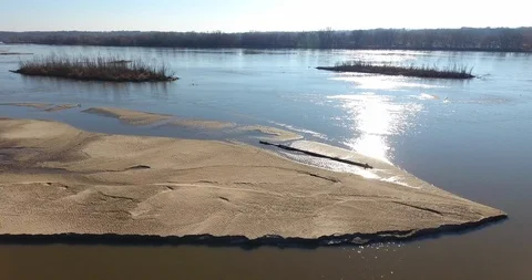 Islands In the Platte river Stock Footage 99018853