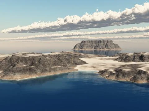 Islands in the sea Stock Illustration
