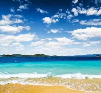Islands seen from the beach 写真素材