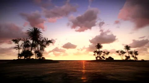 Islands Sunset with rolling timelapse Stockbeeldmateriaal 41653551