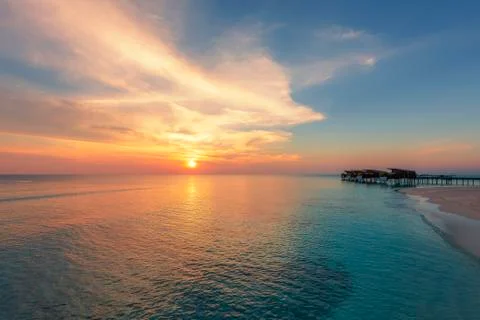 Island's sunset time 스톡 사진