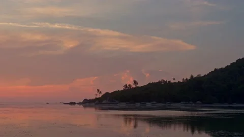 Islands view sunset time lapse on the beach 動画素材 155351086