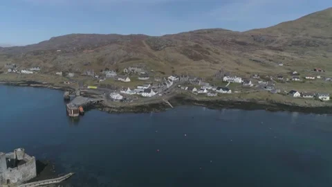 Isle of Barra, Scotland. Outer Hebrides. Scotland. Epic aerial drone video fo Stock Footage