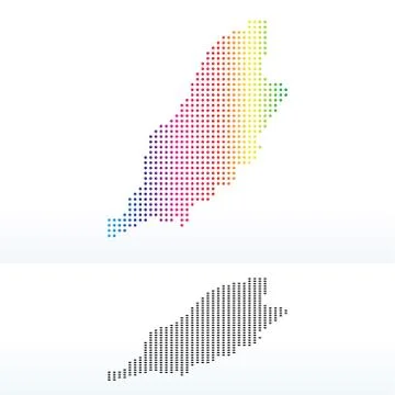 Isle of Man, British Crown dependency with Dot Pattern Stock Illustration