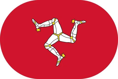 Isle of Man flag in flat oval design Stock Illustration