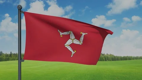 Isle of Man Flag Video stock 152709614