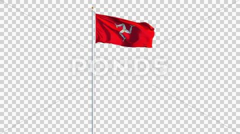Isle of Man flag, long shot, isolated with alpha channel Stock Photos