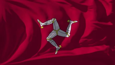 Isle of Man Flag Loop Stock Footage 295748376