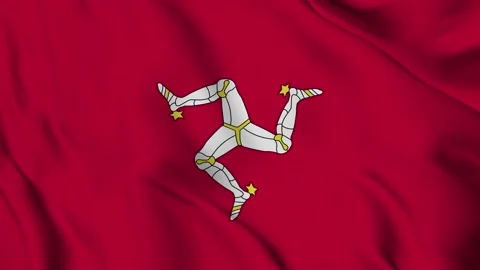 Isle of Man flag Waving Stock Footage 294132744