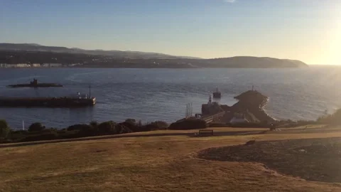 Isle of Man panoramic of Douglas and port. Stock Footage 137454932