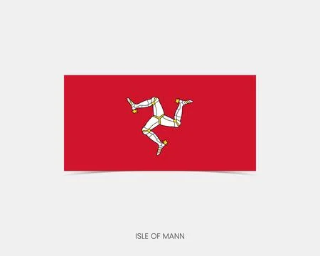 Isle of Man Rectangle flag icon with shadow. Illustrazione stock