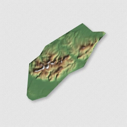 Isle of Man Rotating 3D Relief Map Seamless Loop, Alpha Channel 4K Видео 340713292