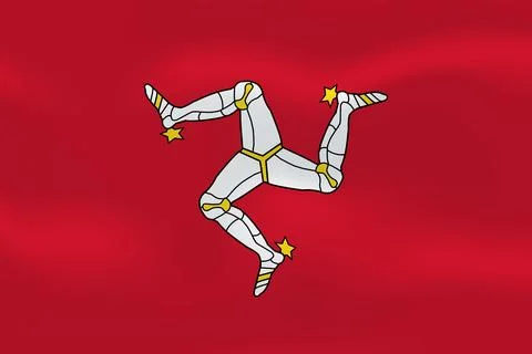 Isle of Man waving effect flag Stock Illustration