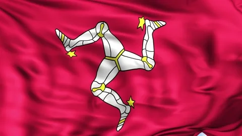 Isle of Man Waving Flag Background 스톡 동영상 204141164