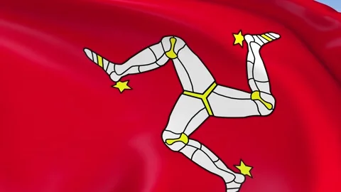 Isle of Man Waving Flag Background Loop Stock Footage 317848473