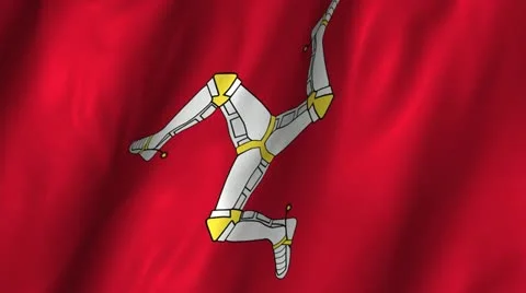 Isle Man Waving Flag Stock Footage 12282515