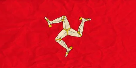 Isle of Mann  paper flag Stock Illustration