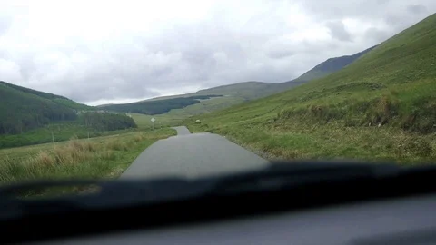 Isle of Skye, a drive through remote scenery on a cloudy day Stock Footage 112224983