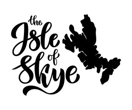 The Isle of Skye lettering composition for postcard, poster, invitation. Stock Illustration