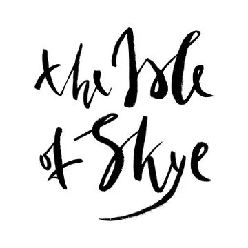 The Isle of Skye lettering composition for postcard, poster, invitation. Stock Illustration