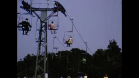 Isle of Wight Needles Cable Car 1973 Stock Footage 252694731