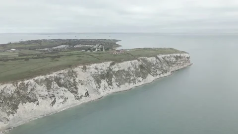 Isle of Wight Needles cliff - Drone - 04 Video stock 203789746