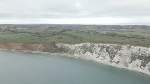 Isle of Wight Needles cliff - Drone - 05 Video stock 203790257