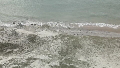 Isle of Wight Needles cliff - Drone - 08 Video stock 203790294