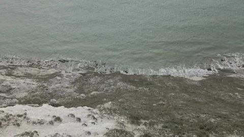 Isle of Wight Needles cliff - Drone - 10 Video stock 203790938