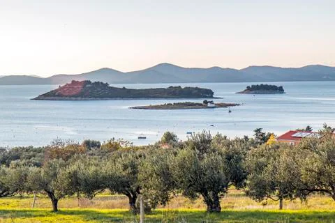 Islets in front of Pakostane Stock Photos