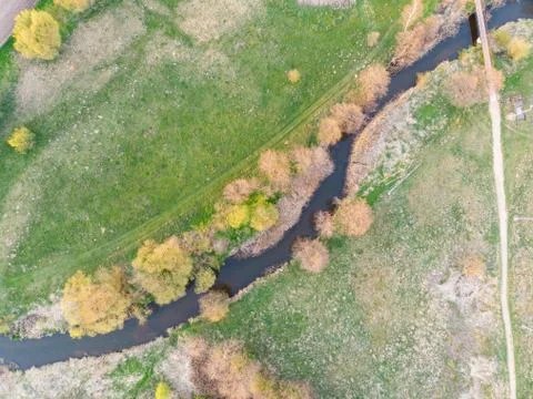 Isloch river from drone Stock Photos