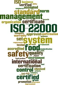Iso 22000 word cloud Stock Illustration