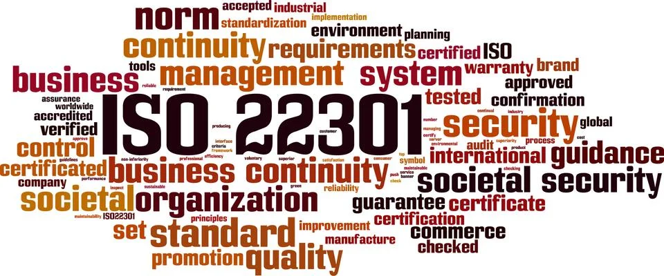 ISO 22301 word cloud 스톡 일러스트