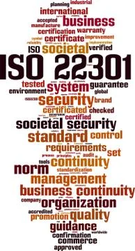 ISO 22301 word cloud Stock Illustration