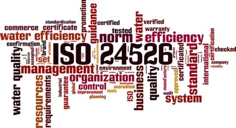 ISO 24526  word cloud Stock Illustration