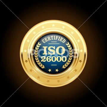 ISO 26000 standard medal - Social responsibility Stock Illustration