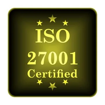 Iso 27001 icon. internet button on white background.. Stock Illustration