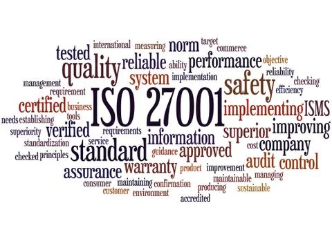 ISO 27001 - Information security management, word cloud concept Stock Illustration