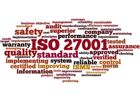 ISO 27001 - Information security management, word cloud concept Stock Illustration