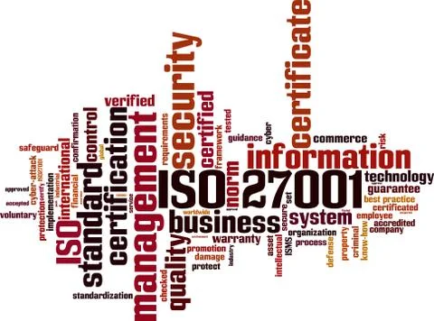 Iso 27001 word cloud 스톡 일러스트