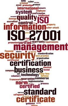 Iso 27001 word cloud 스톡 일러스트
